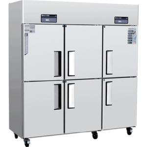 American Six Small Doors Upright Chiller & Freezer