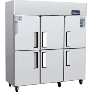 American Six Small Doors Upright Chiller & Freezer