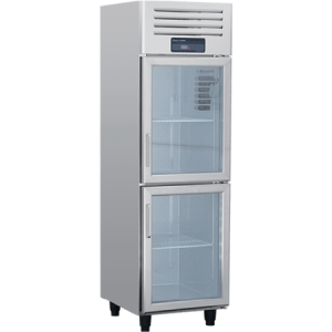 European Two Small Glass Doors Upright Chiller/Freezer