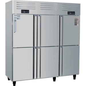 European Six Small Doors Upright Chiller & Freezer