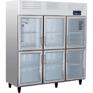 European Six Small Glass Doors Upright Chiller/Freezer